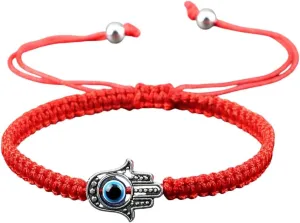 New 2025 Arrival New Prayer Hand Of Fatima Braided Bracelet Red Black Color Nylon Thread Lucky Couple Bracelet&Bangles Jewelry Men Women With For You Accessories Trendy Creative Gift