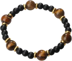 New 2025 Natural Lava Stone Tiger Eye Beaded Prayer Bracelets Classic Men 6/10Mm Couples Bangles For Women Yoga Energy Jewelry Findings Fashion Trendy Accessories Creative Gift
