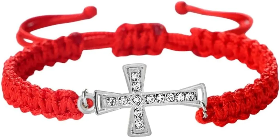 New 2025 Simple Cross Pendant Bracelet Handmade String Bracelets For Women Men Nylon Adjustable Bangles Lucky Prayer Jewelry Gift Fashion Trendy Accessories Creative