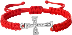 New 2025 Simple Cross Pendant Bracelet Handmade String Bracelets For Women Men Nylon Adjustable Bangles Lucky Prayer Jewelry Gift Fashion Trendy Accessories Creative
