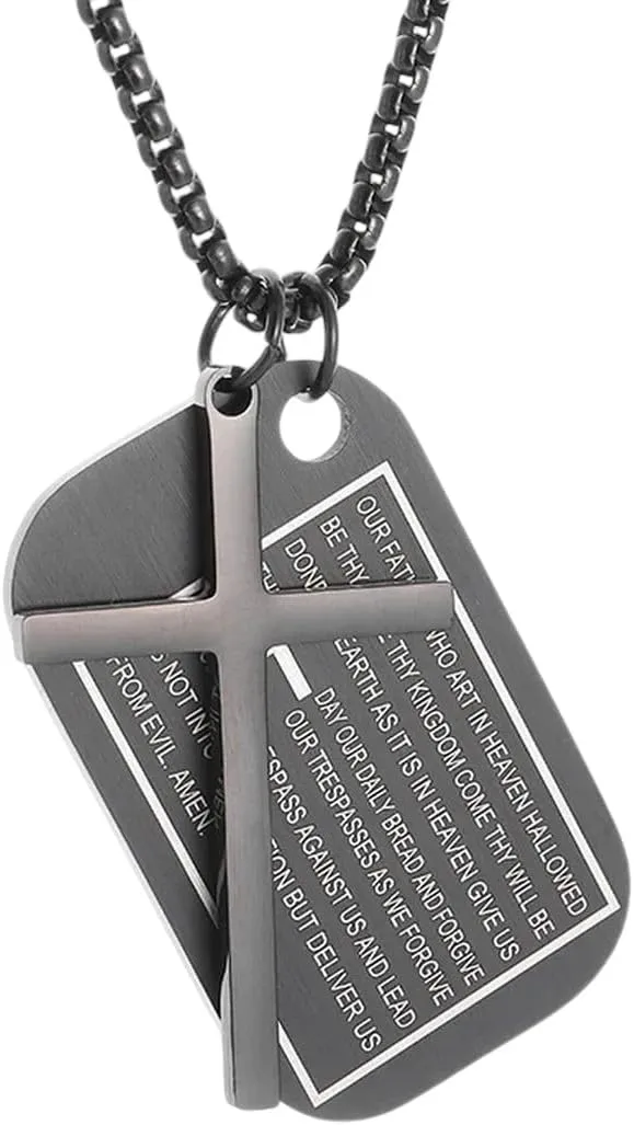 New 2025 Stainless Steel Classic Christian Bible Cross Pendant Jesus Amulet Necklace For Men Women Catholic Prayer Faith Decoration Jewelry Commemorative With You Accessories Trendy Best For Gift