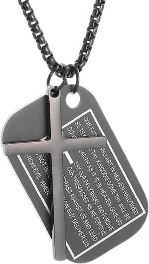 New 2025 Stainless Steel Classic Christian Bible Cross Pendant Jesus Amulet Necklace For Men Women Catholic Prayer Faith Decoration Jewelry Commemorative With You Accessories Trendy Best For Gift
