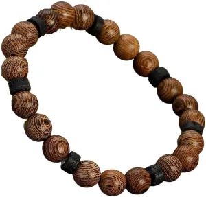 New 2025 Unisex Classic Ethnic Prayer Wooden Bead Lava Bracelet For Men Women Handmade Mini Tiger Eye Stone Bracelets Couple Jewelry Findings Fashion Trendy Accessories Creative Gift And