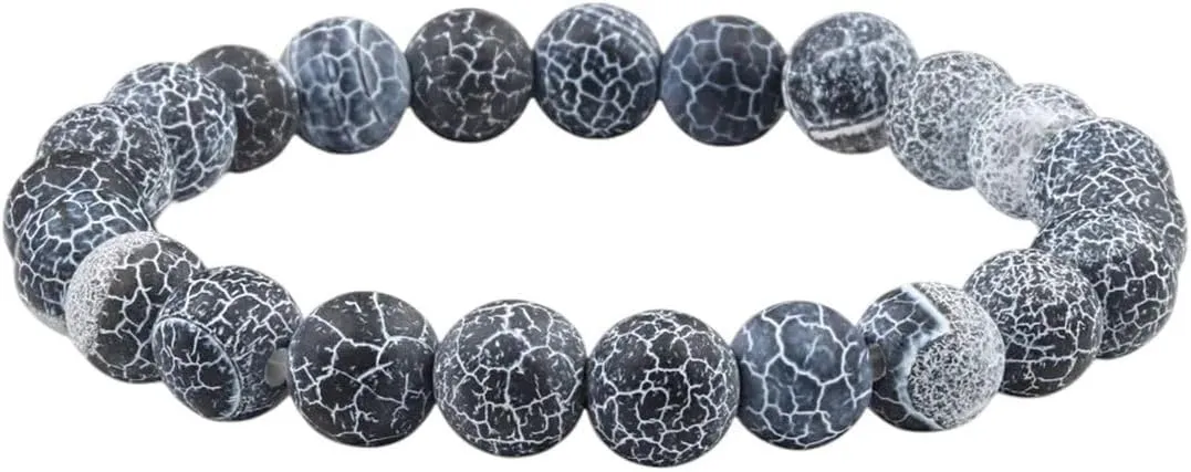 New 2025 Unisex Classic Natural Stone Weathered Bracelet Charm Beads Bracelets For Women Men Yoga Prayer Jewelry Findings Hombre Gift Fashion Trendy Accessories Creative For Women And Men