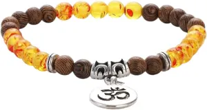 New 2025 Unisex Classic Natural Wood Beads Bracelets For Women Meditation Prayer Sliver Om Pendant Bracelet Men Wooden Yoga Decoration Jewelry Luxury With You Accessories Trendy For Women And Men