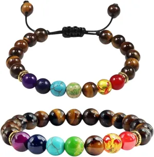 New 2025 Unisex Men Women 7 Beaded Bracelets Bangles Tiger Eye Stone Prayer Charm Buddha Bracelet Adjustable Jewelry Gifts Decoration Luxury With You Accessories Trendy Best For Gift And