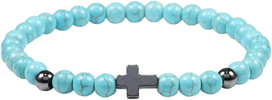 New 2025 Unisex Prayer Men Women Bracelet Cross Rosary Natural Stone Beads Jesus Onyx Meditation Bracelets Bangles Decoration Jewelry Luxury With For You Accessories Trendy Creative For Women And Men