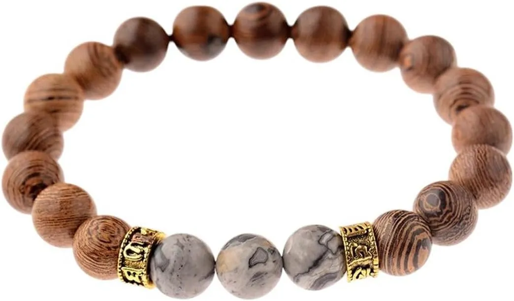 New 2026 10Mm Natural Wood Beads Yoga Bracelet For Women Men Elastic Buddhist Prayer Buddha Bracelets&bangles Jewelry Hombre Fashion Trendy Accessories Creative Gift For Women And Men