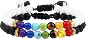 New 2026 2Pcs/Set Bead 7 Bracelets&bangles Buddha Prayer Elastic Couple Distance Bracelets For Women Men Pulseira Masculina Jewery Jewelry Fashion Trendy Accessories Creative Gift
