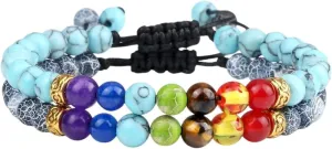 New 2026 2Pcs/Set Bead 7 Bracelets&bangles Buddha Prayer Elastic Couple Distance Bracelets For Women Men Pulseira Masculina Jewery Jewelry Fashion Trendy Accessories Creative Gift