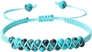 New 2026 30 Styles Solid Color Natural Stone Handmade Knot Bracelet Bangles Buddhism Prayer Double Layer Beads Rope Gifts Jewelry Fashion Trendy Accessories Creative Gift
