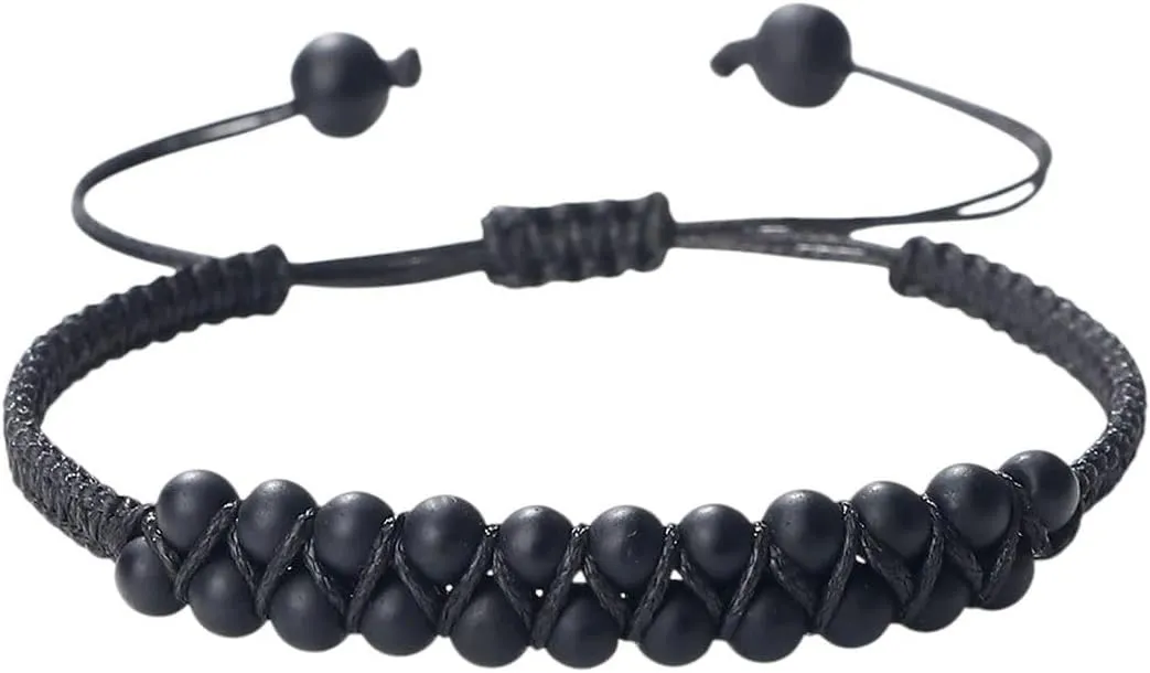 New 2026 30 Styles Solid Color Natural Stone Handmade Knot Bracelet Bangles Buddhism Prayer Double Layer Beads Rope Gifts Jewelry Fashion Trendy Accessories Creative Gift