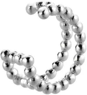 New 2026 925 Sterling Silver Two Line Earcuff Beads Ear Cuff Earring Women C No Piercing Women Classic Fine Jewelry Rock Punk Jewelry Fashion Accessories Creative Gift