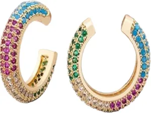 New 2026 Arrive Unisex For Classic Copper Cz Crystal Ear Cuff C Shaped Clips No Pierced Earrings Women Best Party Wedding Decoration Jewelry Luxury With You Accessories Trendy Gift For Women And Men