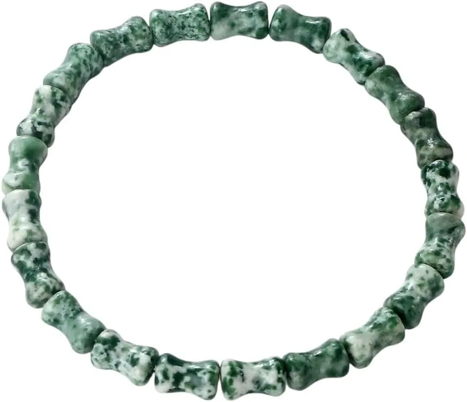 New 2026 Bamboo Shape Natural Stone Bracelet Fashion Agate Quartz Jade Beaded Bracelets Women Men Buddhist Prayer Jewelry Stretch Bangles Trendy Accessories Creative Gift For Women And Men