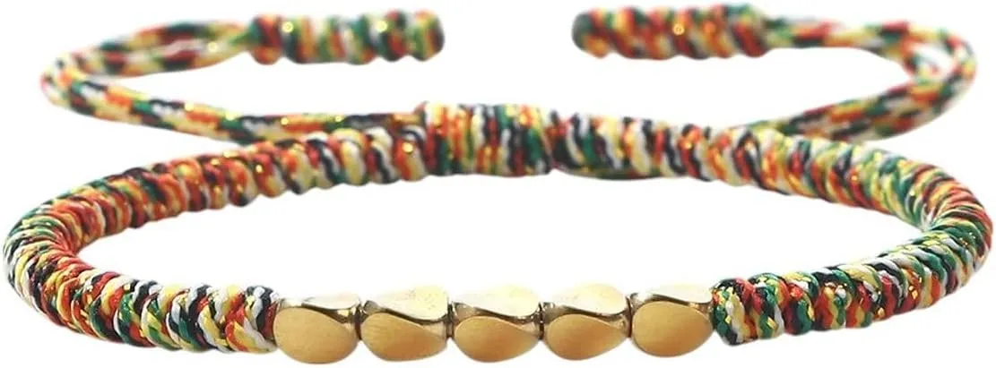 New 2026 Handmade Tibetan Buddhist Copper Beads Bracelet Charm Knots Buddha Rope Adjustable Lucky Thread Bangles For Women Men Jewelry Fashion Trendy Accessories Creative Gift For Women And Men