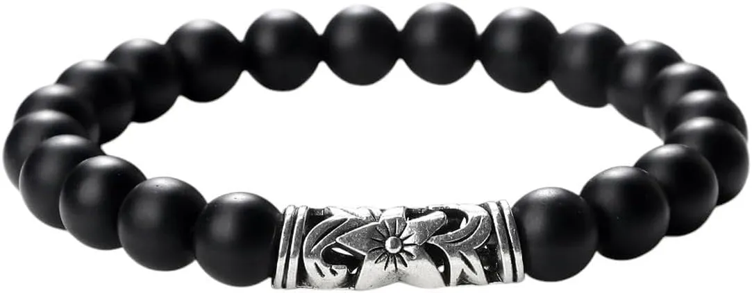 New 2026 Men's Lucky Prayer Beads Bracelets Women Charm Black Lava Tiger Eye Stone Couples Distance Bangles Yoga Jewellry Gifts Jewelry Fashion Trendy Accessories Creative Gift For Women And Men