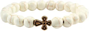 New 2026 Trendy Black Volcanic Lava Beads Men Bracelet Gold Color Cross Natural Stone Bracelets Women Meditation Prayer Bangles Jewelry Fashion Accessories Creative Gift For Women And Men