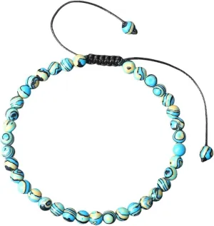 New 2026 Unisex Charm 4Mm Green Blue Malachite Bracelet For Women Men Natural Stone Handmade Bangles Yoga Prayer Jewery Beaded Bracelets Jewelry Findings Fashion Trendy Accessories Creative Gift And