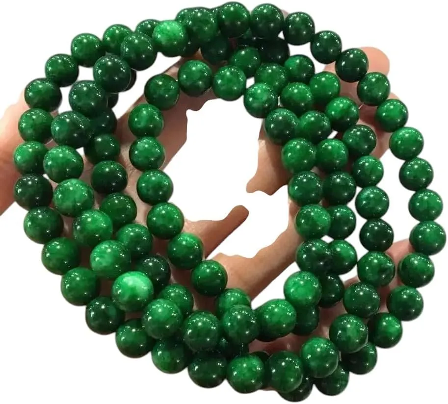 New 2026 Unisex Natural Myanmar Green Jade Bracelets 108 Beads Bracelet Rosaries For Women Men Prayer Emerald Certified Jades Stone Bangles Decoration Jewelry Luxury Trendy For Women And Men