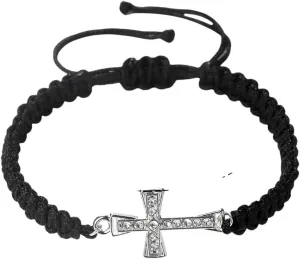 New 2026 Unisex Red Color Thread Crystal Cross Pendant Bracelet Prayer Jesus Meditation Couple Bangles Chain Jewelry Gift With For You Accessories Trendy Creative For Women And Men
