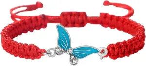 New 2026 Unisex Stainles Stell Fashion Handmade Rope Bangles Butterfly Pendant Bracelet Jewelry For Women Men Prayer Woven Unisex Gift Red Lucky Trendy Accessories Creative For Women And Men