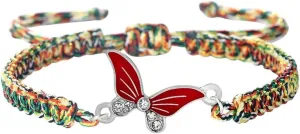 New 2026 Unisex Stainles Stell Fashion Handmade Rope Bangles Butterfly Pendant Bracelet Jewelry For Women Men Prayer Woven Unisex Gift Red Lucky Trendy Accessories Creative For Women And Men