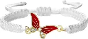 New 2026 Unisex Stainles Stell Fashion Handmade Rope Bangles Butterfly Pendant Bracelet Jewelry For Women Men Prayer Woven Unisex Gift Red Lucky Trendy Accessories Creative For Women And Men