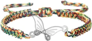 New 2026 Unisex Stainles Stell Fashion Handmade Rope Bangles Butterfly Pendant Bracelet Jewelry For Women Men Prayer Woven Unisex Gift Red Lucky Trendy Accessories Creative For Women And Men