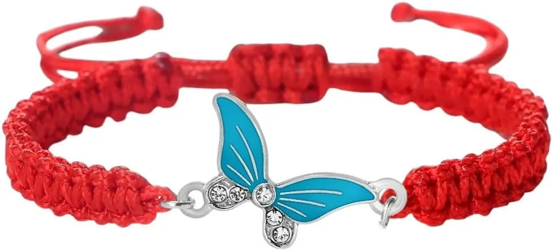 New 2026 Unisex Stainles Stell Fashion Handmade Rope Bangles Butterfly Pendant Bracelet Jewelry For Women Men Prayer Woven Unisex Gift Red Lucky Trendy Accessories Creative For Women And Men