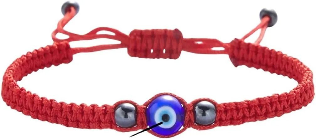 New 2026 Unisex Stainles Stell Handmade Turkish Lucky Bracelets Red Black Color Thread Couple Chain Prayer Bangles Jewelry Gift For Friend Fashion Trendy Accessories Creative For Women And Men
