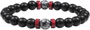 New 2026 Unisex Vintage Black Natural Stone Wooden Beads Men Elastic Bracelet Ethinc Meditation Bangles Yoga Prayer Jewelry Findings Erkek Fashion Trendy Accessories Creative Gift For Women And Men
