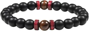 New 2026 Vintage Black Natural Stone Wooden Beads Men Elastic Bracelet Ethinc Meditation Bangles Yoga Prayer Jewelry Erkek Fashion Trendy Accessories Creative Gift For Women And Men