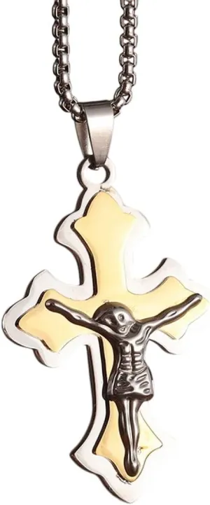 New For Trendy 2025 Classic Christian Jesus Cross Pendant Necklace For Men Women Personality Charm Religious Prayer Amulet Jewelry Gift Jewelry Fashion Accessories Creative Gift
