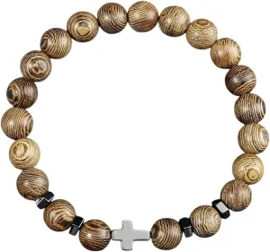New for Trendy 2025 Prayer Men Women Bracelet Cross Rosary Natural Stone Beads Jesus Onyx Meditation Bracelets Bangles Jewelry Gift Jewelry Fashion Accessories Creative Gift