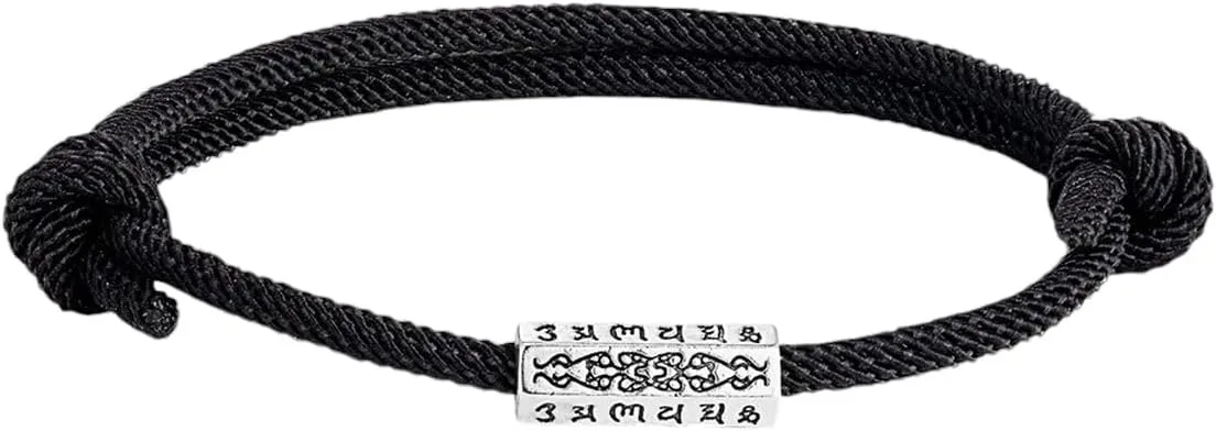 New For Trendy 2025 Tibetan Buddhist Six-Word Mantra Prayer Amulet Bracelet For Men Women Lucky Jewelry Handmade Rope Adjust Bangles Friendship Gift Jewelry Fashion Accessories Creative Gift