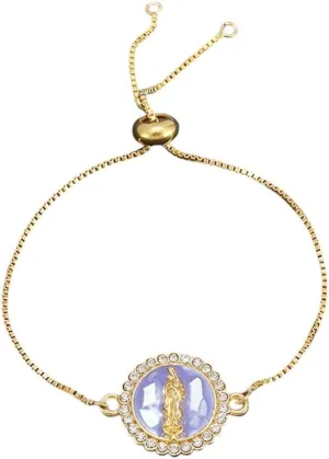 New For Trendy 2025 Virgin Mary Cuff Chain Women's Hand Braided Rope Adjustable Bracelet Exquisite Classic Religious Prayer Lucky Amulet Jewelry Fashion Accessories Creative Gift