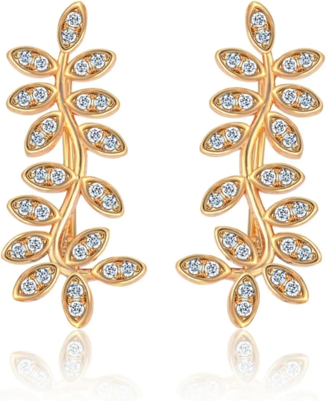No Piercing Shine Crystal Rhinestone Ear Cuff Earrings for Women Wrap Stud Clip Earrings Jewelry