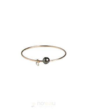 NOEAU - Size 8.5 14k Goldfilled Bangle With Tahitian Pearl & Assorted Charm