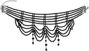 NSLS White/Black Gothic Baroque Style Women's Choker Necklace Statement Crystal Tassel Beads Alloy Classic Necklace Jewelry Party Gift for Women