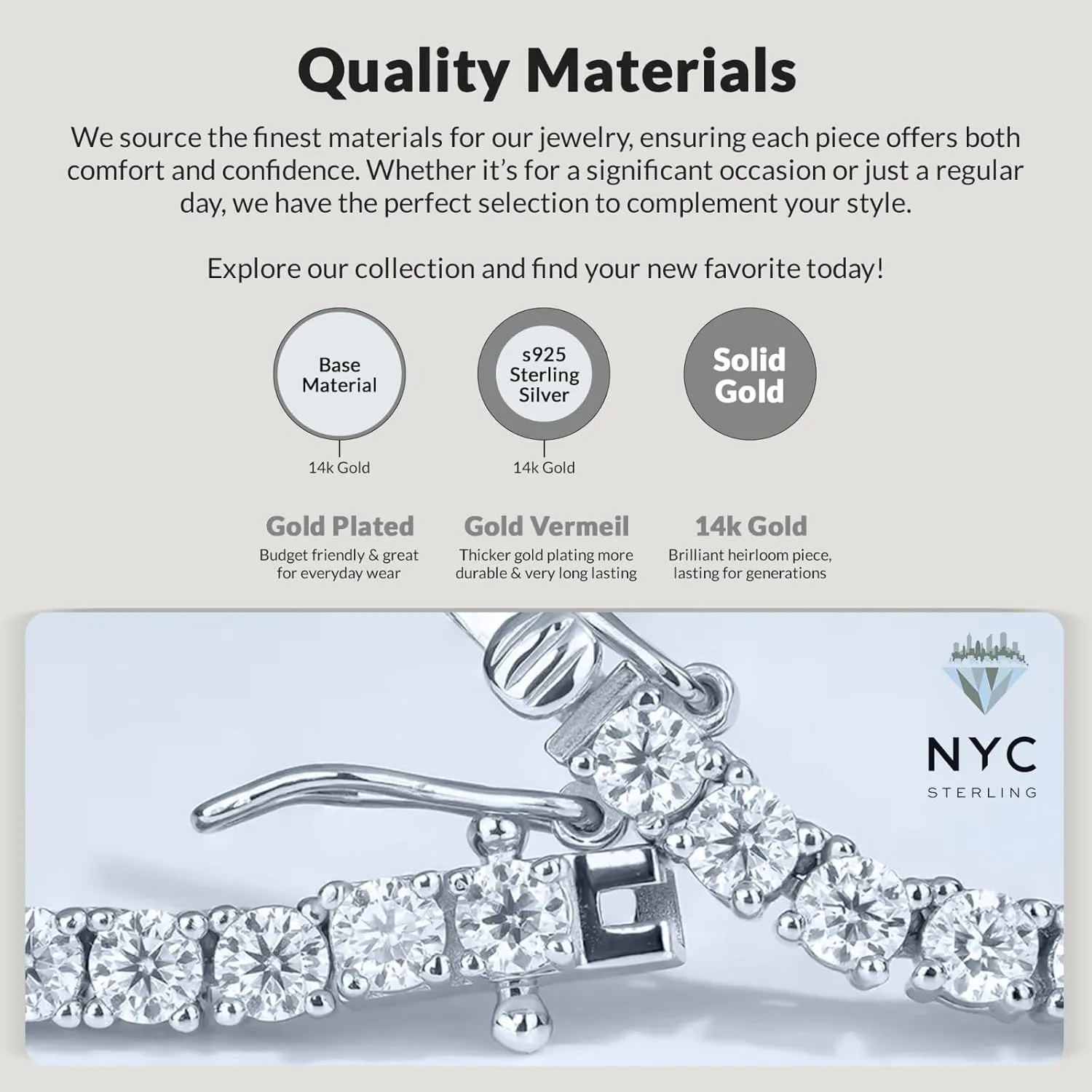 NYC Sterling Tennis Bracelet for Women - 3mm Elegant Cubic Zirconia Bracelet 6.5"-7.5" - Versatile Jewelry for Women, Professional and Social Wear