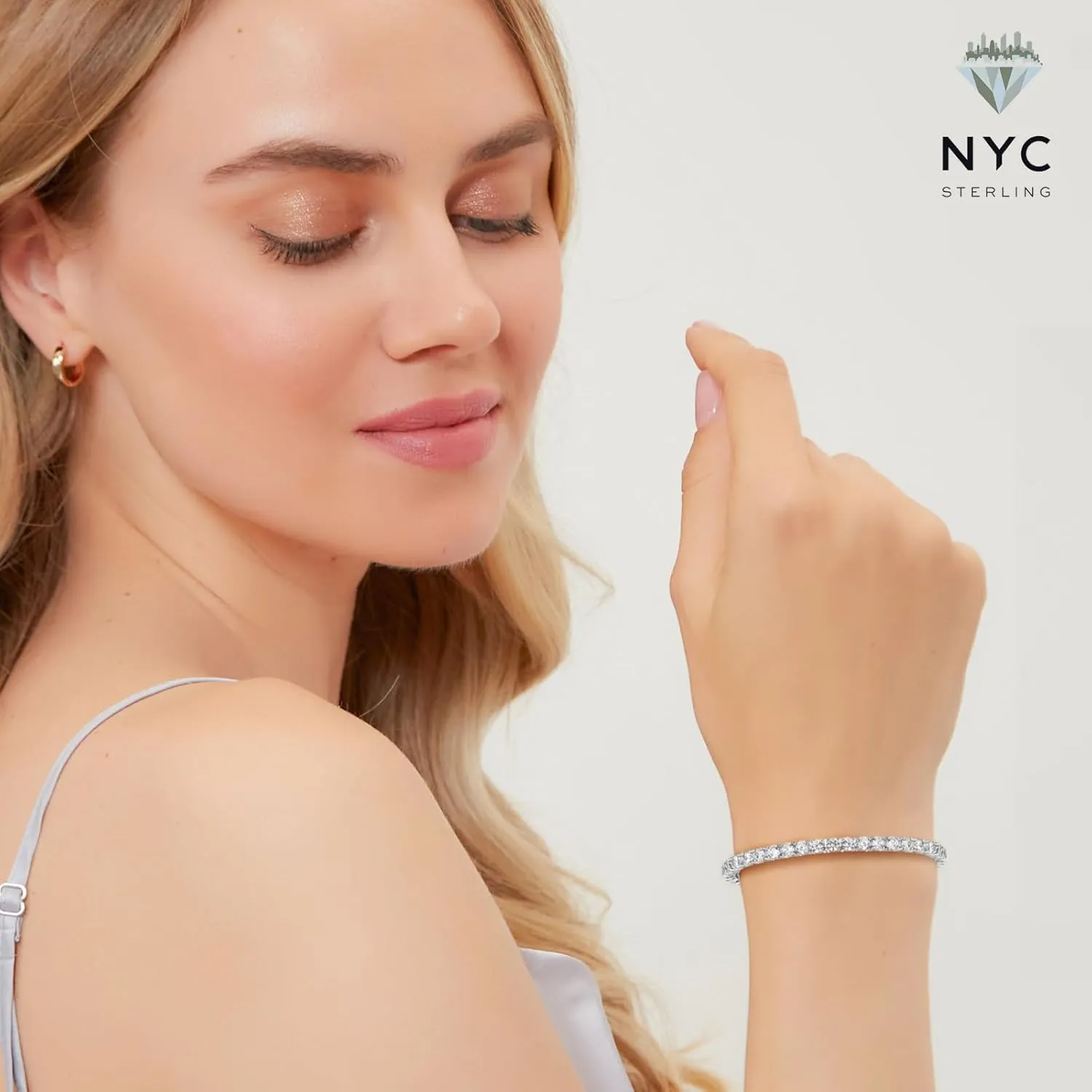 NYC Sterling Tennis Bracelet for Women - 3mm Elegant Cubic Zirconia Bracelet 6.5"-7.5" - Versatile Jewelry for Women, Professional and Social Wear