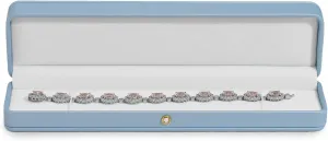 Oirlv Elegant Sky Blue Necklace Box Necklace Presentation Box White Velvet Interior Long Chain Bracelet Necklace Storage Case