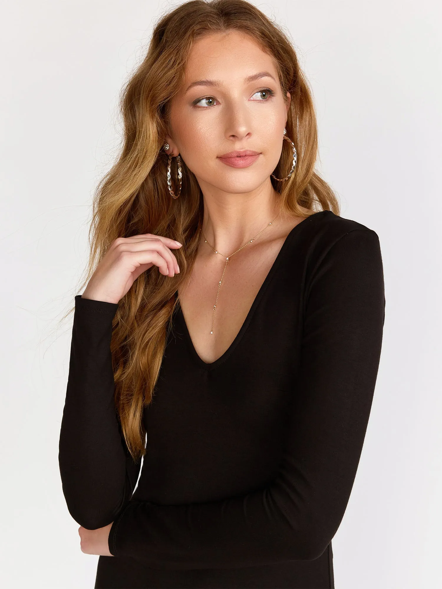 Open Back Rhinestone Chain Midi Dress - Fore Collection