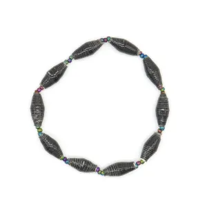Outreach Uganda Stretch Bracelet - Women's Black Beaded Bracelet - Recycled Paper Bead Bracelet - Artisan Bracelet - Eco-Friendly, Fair Trade Bracelet - Unique Gift Idea