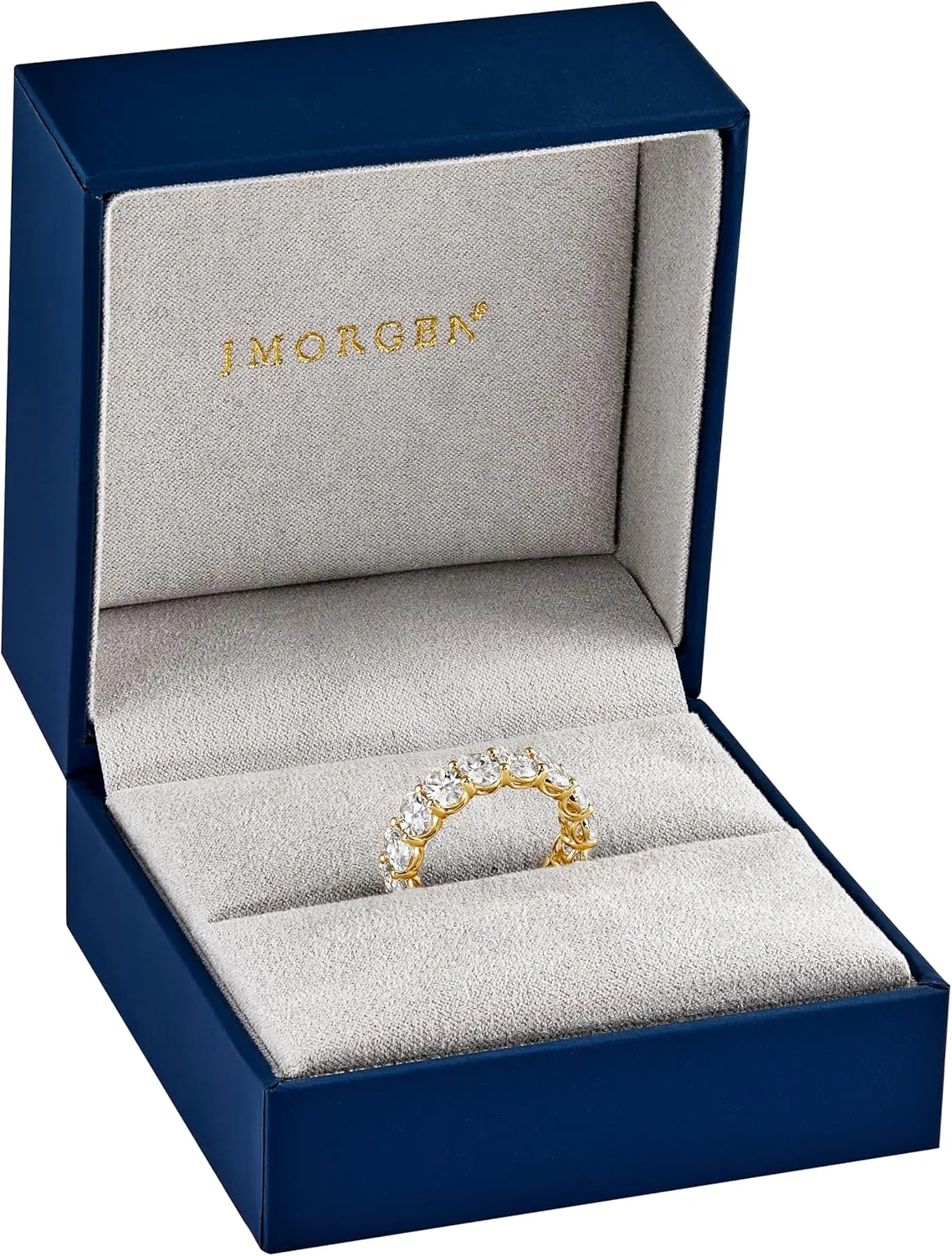 Oval Cut Lab Grown Diamond Eternity Ring for Women in 14k Yellow Gold  6.33 Carat Total Weight  D-F Color VVS-VS Clarity Bridal Anniversary Band or Statement Fine Jewelry Gift IGI Certified