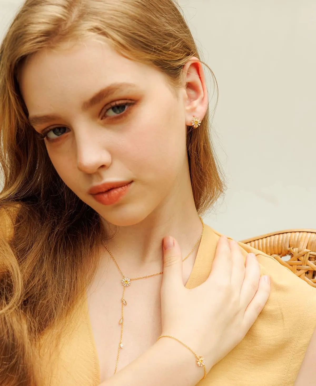 OZEL - Flower Earrings - Made in KOREA - Cute Stud Huggie Earrings for Women trendy - 14K Gold Plated 925 Sterling Silver Post - Lightwight Statement Earring - 10mm X 10mm
