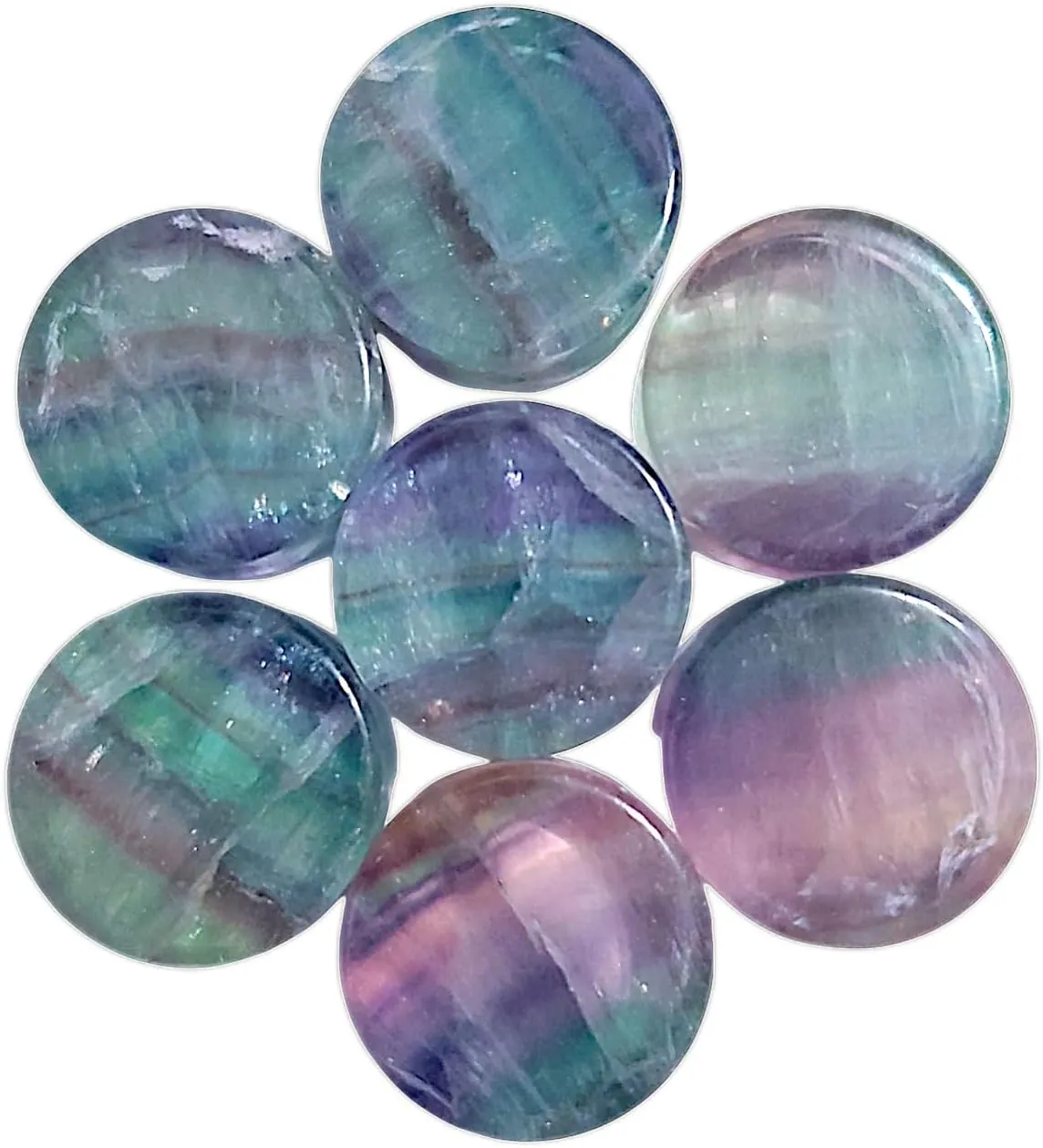 Pair (2PCS) DARK GREEN FLUORITE STONE PLUGS Double Flare Organic Gauges Ear Tunnels 9271