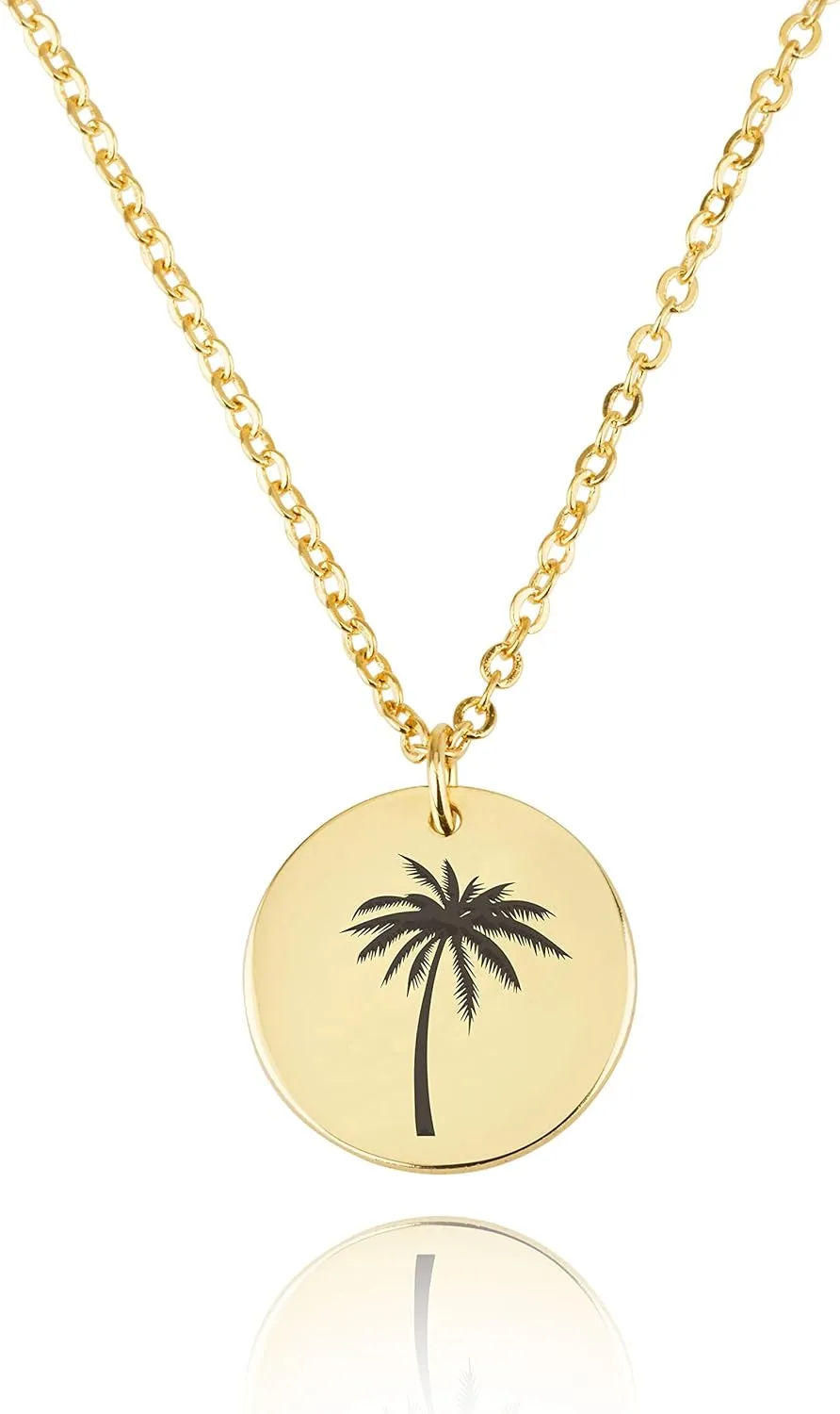 Palm Tree Necklace Tiny Pendant Nature Lover Jewely Dainty Charm Gift Ideas