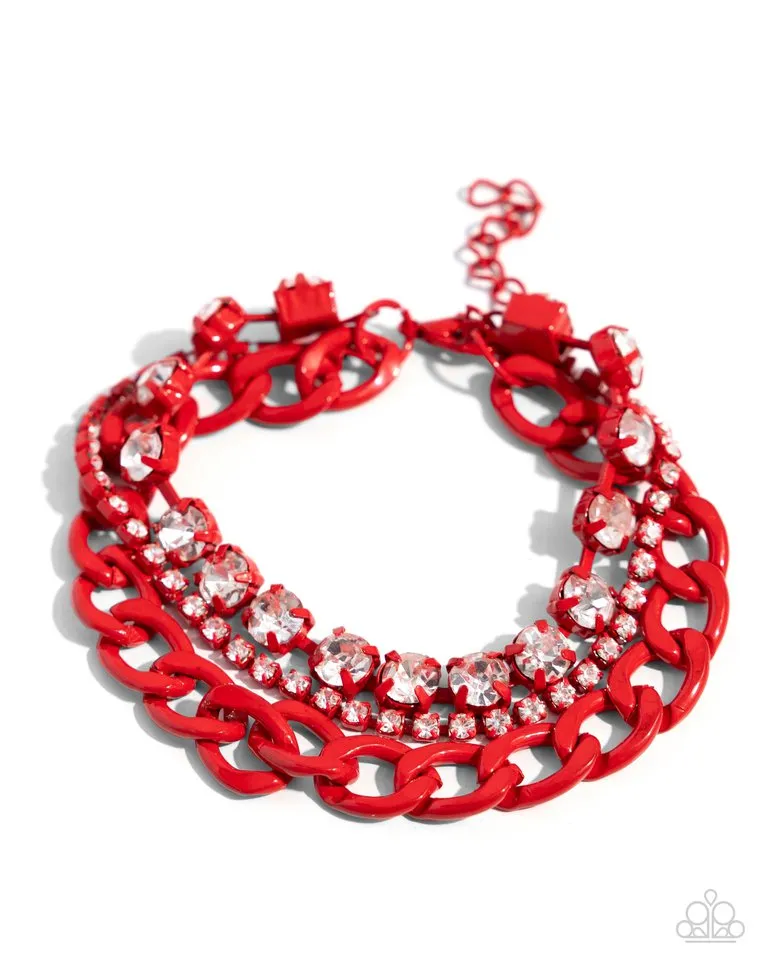 Paparazzi Bracelet ~ Colorful Canvas - Red